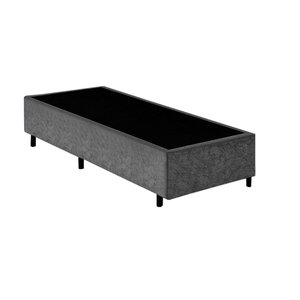 Cama Box Solteiro 78 Cinza Suede - Santo Box