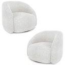 Ver imagem 1 de Poltrona Decorativa Orgânica Giratória Kit 2 Lya M22 Bouclê Branco - Mpozenato