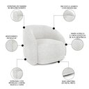 Ver imagem 3 de Poltrona Decorativa Orgânica Giratória Kit 2 Lya M22 Bouclê Branco - Mpozenato