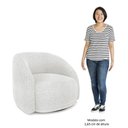 Ver imagem 5 de Poltrona Decorativa Orgânica Giratória Kit 2 Lya M22 Bouclê Branco - Mpozenato