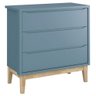 Cômoda Gaveteiro Infantil New Classic Azul Madeira Natural - Reller - 1