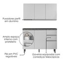 Ver imagem 4 de Cozinha Armario 3 Peças Balcao com Tampo Evidence Branco Poliman