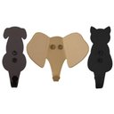 Ver imagem 1 de Kit 3 Ganchos Decorativos Multiuso Cachorro Gato Elefante para Casacos Bolsas e Chapéus Luft