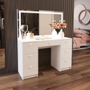 Ver imagem 2 de Penteadeira Iris 7 Gavetas e Espelho Touch LED 122x144cm Branco 250176