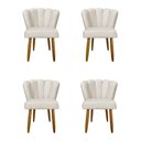 Ver imagem 1 de Kit 4 Cadeiras de Jantar Moderna Flor Balaqui Decor Bege