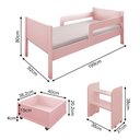 Ver imagem 4 de Conjunto Cama Luna Plus Rosa + Armário Multiuso Ouro 2 Portas Branco com Estilo Moderno Premium