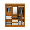Guarda Roupa Acp Isabely 04 Portas com Espelho - Cinamomo/off White - 3