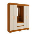 Ver imagem 1 de Guarda Roupa Acp Isabely 04 Portas com Espelho - Cinamomo/off White