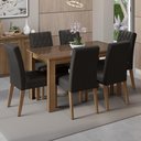 Ver imagem 1 de Conjunto Sala de Jantar Mesa Tampo de Vidro 6 Cadeiras Odara Madesa