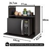 Suporte Duplo Microondas Armário Aéreo Suspenso Madeira Luara Preto - 7