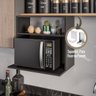 Suporte Duplo Microondas Armário Aéreo Suspenso Madeira Luara Preto - 6