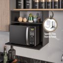 Ver imagem 6 de Suporte Duplo Microondas Armário Aéreo Suspenso Madeira Luara Preto