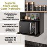Suporte Duplo Microondas Armário Aéreo Suspenso Madeira Luara Preto - 5
