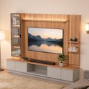 Ver imagem 4 de Rack para Sala com Painel para TV 75 pol Cristaleira LED 290cm Noble L05 Canela Gris Fosco - Lyam