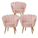 Ver imagem 1 de 3 Poltrona Pétalas Kit Decorativas Sala Pés Palitos Rose