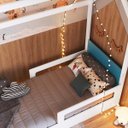 Ver imagem 3 de Cama Infantil Montessoriana com Protetor Lateral 201X95cm Branco/Azul
