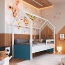 Ver imagem 5 de Cama Infantil Montessoriana com Protetor Lateral 201X95cm Branco/Azul