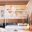 Ver imagem 6 de Cama Infantil Montessoriana com Protetor Lateral 201X95cm Branco/Azul