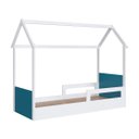 Ver imagem 1 de Cama Infantil Montessoriana com Protetor Lateral 201X95cm Branco/Azul