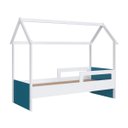 Ver imagem 2 de Cama Infantil Montessoriana com Protetor Lateral 201X95cm Branco/Azul