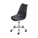 Ver imagem 1 de Kit 4 Cadeiras Eames Saarinen Joly Polipropileno Assento Estofado Pu Preta Cromado