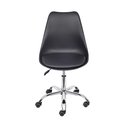 Ver imagem 3 de Kit 4 Cadeiras Eames Saarinen Joly Polipropileno Assento Estofado Pu Preta Cromado