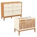 Ver imagem 1 de Berço Americano e Cômoda 6 Gavetas Unique Off White Freijó Eco Wood - Matic