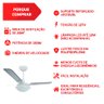 Ventilador de Teto Citrino Branco 3 Pás Transparentes Tron 127v - 2