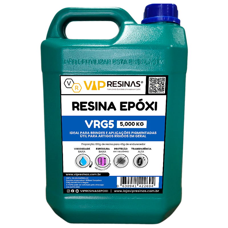 Resina Epóxi Rígida+ Endurecedor Vrg5 7,25kg Baixa Espessura - 2