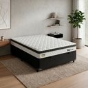 Ver imagem 1 de Cama Box Baú Casal Espuma Ortopédica Onix D33 138x188x61cm Hellen - Suporta até 120 kg por Pessoa