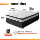 Ver imagem 4 de Cama Box Baú Casal Espuma Ortopédica Onix D33 138x188x61cm Hellen - Suporta até 120 kg por Pessoa