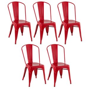 Kit 5 Cadeiras Iron Tolix - Vermelho