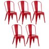 Kit 5 Cadeiras Iron Tolix - Vermelho - 1