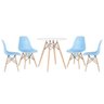 Mesa Eames 70 Cm Branco + 4 Cadeiras Eiffel Dsw Azul Claro - 1