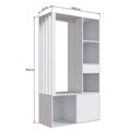 Ver imagem 4 de Guarda Roupas Closet com 1 Gaveta 1 Cabideiro 2 Prateleiras e 1 Porta Cl100 Branco