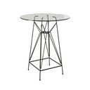 Ver imagem 4 de Jogo Mesa Bistrô Eames Vidro 60Cm 3 Banquetas Amarela Base Ferro Preto - Cor: Branco