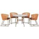 Ver imagem 1 de Mesa com 4 Cadeiras e Noronha Estofado 9 Trama Original Terra Cota