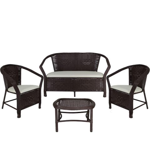 Conjunto Namoradeira Mesa Navegantes E Branco Gelo Tabaco
