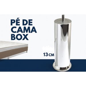 Kit Pés para Cama Box com 7 Unidades Metalizado com Altura 13cm