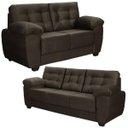 Ver imagem 1 de Conjunto Sofá 2 e 3 Lugares Suede Veludo Animale Elegance Marrom
