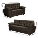 Ver imagem 4 de Conjunto Sofá 2 e 3 Lugares Suede Veludo Animale Elegance Marrom