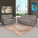 Ver imagem 2 de Conjunto Sofá 2 e 3 Lugares Suede Veludo Animale Elegance Bege