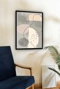 Ver imagem 1 de Quadro Decorativo Abstrato Bege Riscos Preto - 70x50cm:moldura Preta