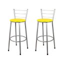 Ver imagem 1 de 2 Banquetas Alta para Cozinha Epoxi Cinza:amarelo