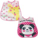 Ver imagem 1 de Kit 2 Babador Encanto para Bebê 45x28cm Panda/girafinha