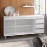 Balcão Gabinete de Pia sem Tampo 150cm 3 Portas 3 Gavetas Andréia - AJL Móveis - Branco - 3