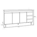 Ver imagem 4 de Balcão Gabinete de Pia sem Tampo 150cm 3 Portas 3 Gavetas Andréia - AJL Móveis - Branco