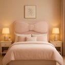 Ver imagem 1 de Cabeceira de Cama Box Estofada 100 Cm Solteiro Decoração Laço Boucle