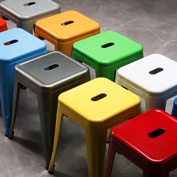 Kit 4x Banqueta Baixa Tolix Iron Design Industrial Laranja - 8