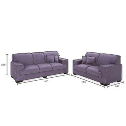 Conjunto Sofá 3 e 2 Lugares Gabriele em Sued Lilás - 4
